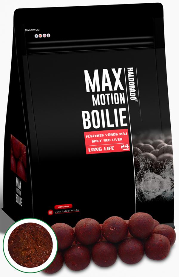 Haldorádó MAX MOTION Boilie Long Life 24 mm - Fűszeres Vörös Máj