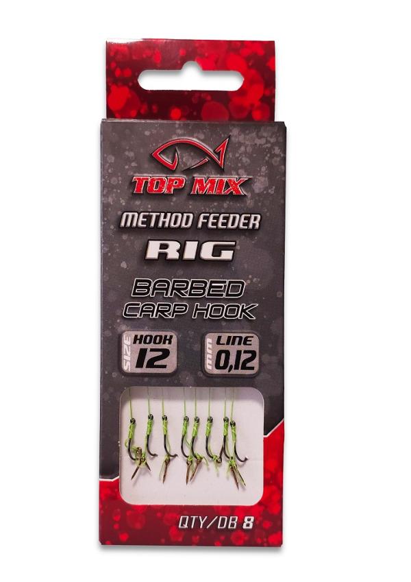 TOP MIX Method Feeder Rig - 12 (előkötött horog csalitüskével)