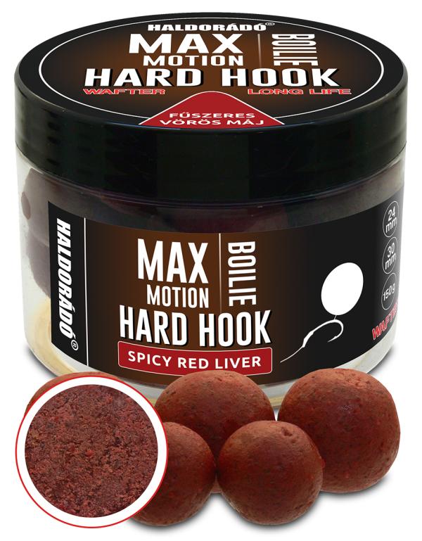 Haldorádó MAX MOTION Boilie Hard Hook Wafter 24, 30 mm - Fűszeres Vörös Máj