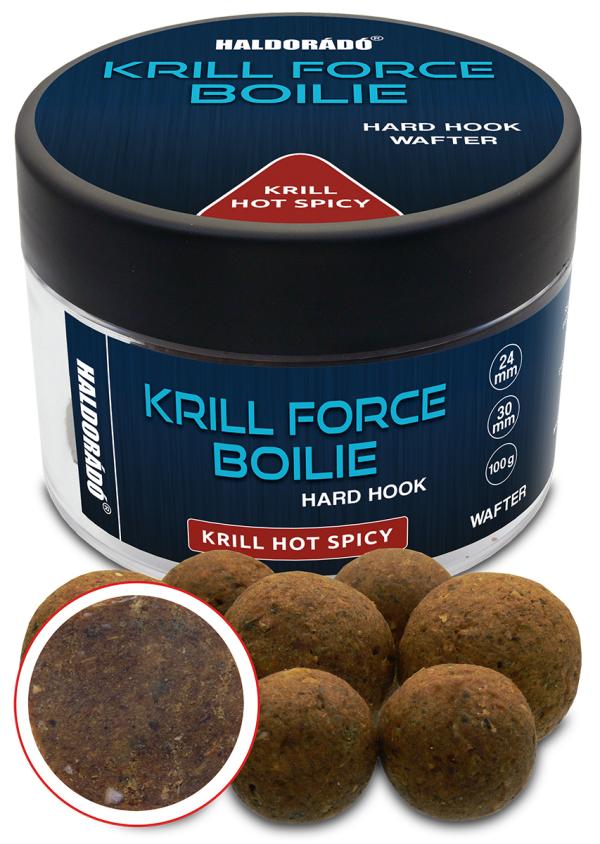 Haldorádó KRILL FORCE Boilie Hard Hook Wafter 24, 30 mm - Krill Hot Spicy