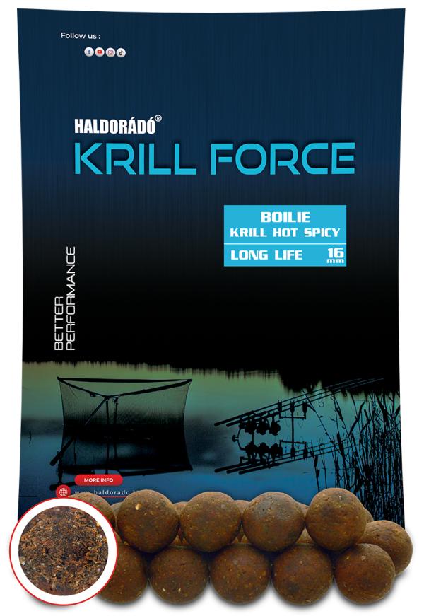 Haldorádó KRILL FORCE Boilie Long Life 16 mm - Krill Hot Spicy