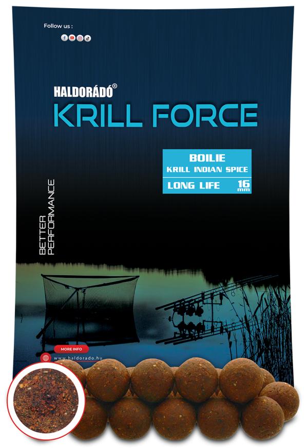 Haldorádó KRILL FORCE Boilie Long Life 16 mm - Krill Indian Spice