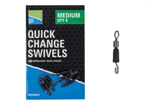 PRESTON QUICK CHANGE SWIVELS - MEDIUM