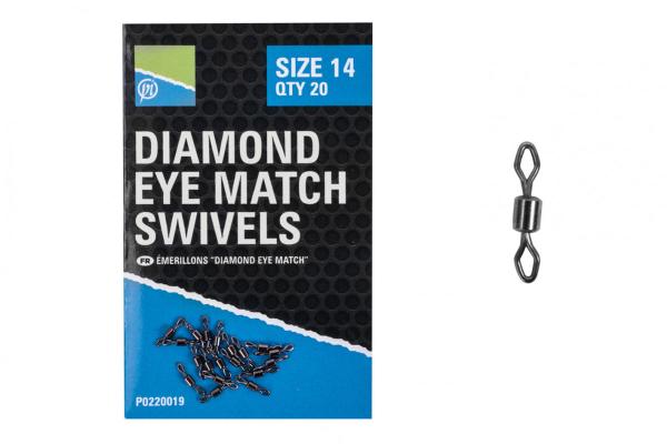 PRESTON DIAMOND EYE MATCH SWIVELS - SIZE 14